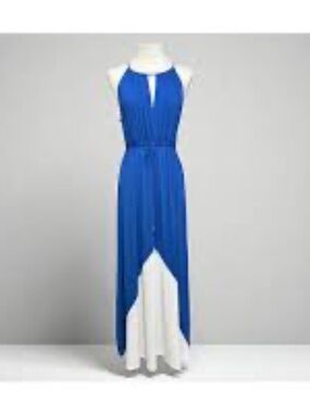 London Style Collection blue and white maxi dress